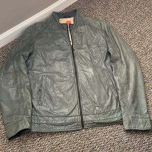 Men's Hugo BOSS Grey Leather Jacket